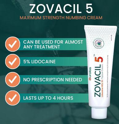 Zovacil 5% Piercing Numb Cream ODM Anesthetic Gel For Ear Piercing