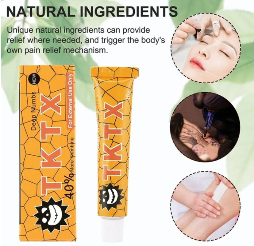 Gold TKTX40% Piercing Numb Cream 10gsm Painless Tattoo Numbing Cream