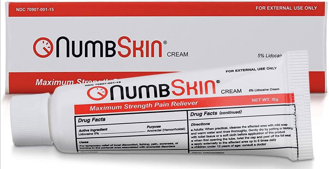 NumbSkin 5% Numbing Cream Before Piercing 15g Pre Wax Numbing Cream