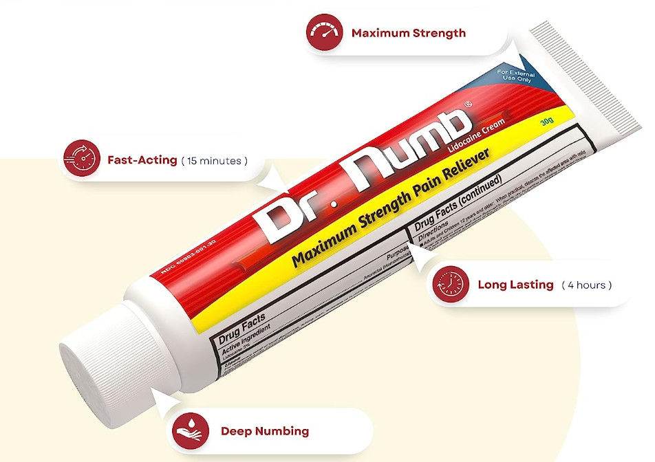 Dr. Numb 5% Tattoo Numbing Cream 30g Numbing Gel For Piercings